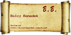 Bolcz Benedek névjegykártya